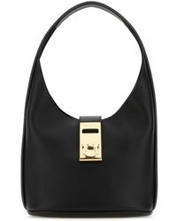 Ferragamo - Borsa a mano Hobo media in pelle nera - Lyst
