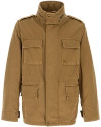Burberry - Camel Cotton Jacket - Lyst