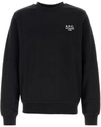 A.P.C. - Black Cotton Sweatshirt - Lyst