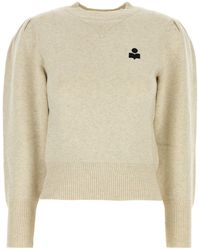 Isabel Marant - Maglione Kelaya in misto cotone stretch avorio melangé - Lyst