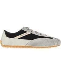 McQueen - Two-tone Leather And Fabric Boxe Sneakers - Lyst