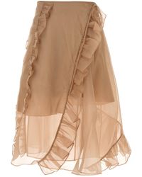 Cecilie Bahnsen - Gonna in organza rosa antico - Lyst