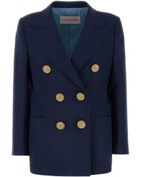 Valentino Garavani - Navy Blue Wool Blazer - Lyst