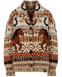 Stella McCartney - Embroidered Wool Fair Isle Oversize Cardigan - Lyst