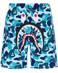 A Bathing Ape - Printed Cotton Abc Camo Shark Bermuda Shorts - Lyst