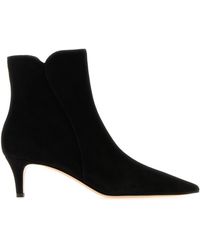 Gianvito Rossi - Black Suede Levy 55 Ankle Boots - Lyst