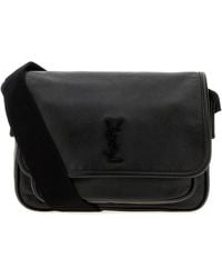 Saint Laurent - Borsa a tracolla Messenger Niki in pelle nera - Lyst