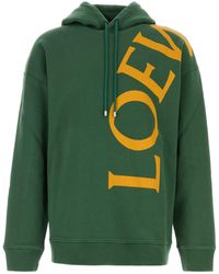 Loewe - Felpa in cotone verde - Lyst