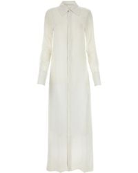 Ami Paris - Ami Chalk Crepe Shirt Dress - Lyst