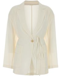 Brunello Cucinelli - White Silk Blazer - Lyst