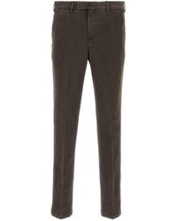 PT Torino - Pantalone in cotone stretch marrone - Lyst