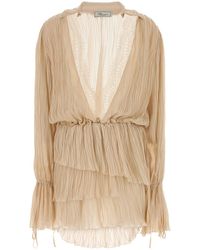 Blumarine - Skin Pink Georgette Mini Dress - Lyst