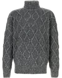 BOSS - Melange Grey Nylon Blend Estupendo Sweater - Lyst