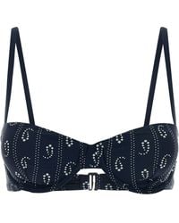 Tory Burch - Printed Stretch Nylon Bikini Top - Lyst