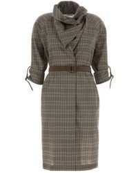 Burberry - Embroidered Stretch Wool Dress - Lyst
