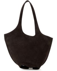 The Attico - Dark Suede Medium La Scoop Shoulder Bag - Lyst