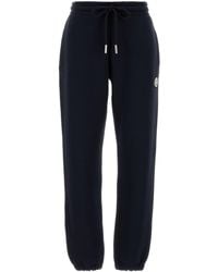 Moncler - Pantalone jogging in misto cotone blu notte - Lyst