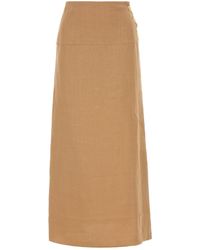 LeKasha - Camel Linen Skirt - Lyst