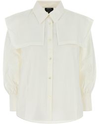 A.P.C. - Camicia Ondine in popeline bianco - Lyst