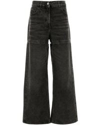 The Attico - Dark Grey Denim Wide-leg Jeans - Lyst