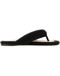 Carven - Black Satin Thong Slippers - Lyst