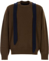 Sacai - Brown Wool Sweater - Lyst