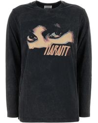 Isabel Marant - T-shirt Martine in cotone ardesia - Lyst