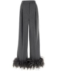 Prada - Pantalone dalla gamba ampia in cashmere grigio - Lyst