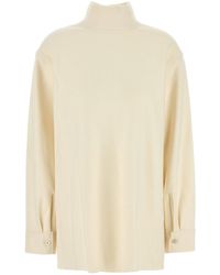 Jil Sander - Cream Wool Blend Blouse - Lyst
