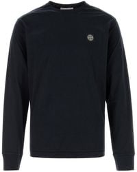 Stone Island - Midnight Blue Cotton T-shirt - Lyst