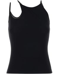 McQueen - Black Mesh Tank Top - Lyst