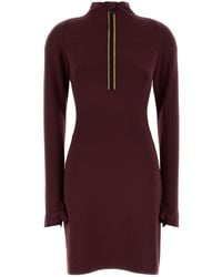 K-Way - Burgundy Scuba Minid Mini Dress - Lyst