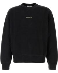 Stone Island - Black Cotton Sweatshirt - Lyst