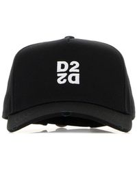DSquared² - Black Cotton Baseball Cap - Lyst