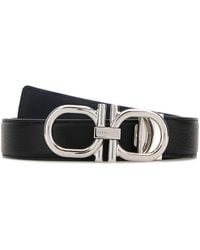 Ferragamo - Cintura reversibile in pelle nera - Lyst