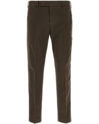 PT Torino - Dark Brown Stretch Cotton Pant - Lyst