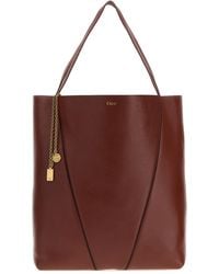 Chloé - Caramel Leather Large Spin Shopping Bag - Lyst