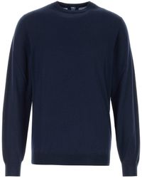 Fedeli - Navy Blue Wool Sweater - Lyst