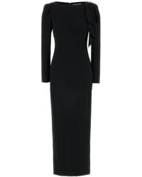 Alessandra Rich - Cady Evening Dress With Volant And Side Split - Lyst