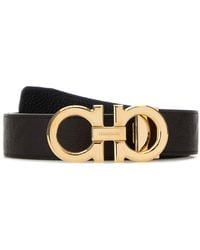 Ferragamo - Salvatore Dark Leather Reversible Belt - Lyst