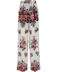 Dolce & Gabbana - Printed Twill Wide-leg Pant - Lyst