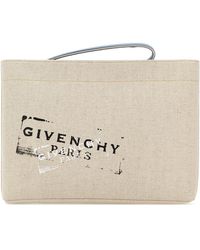 Givenchy - Sand Canvas Clutch - Lyst