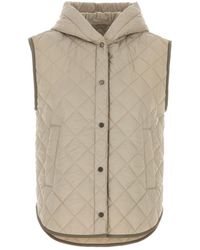 Brunello Cucinelli - Sand Nylon Sleeveless Jacket - Lyst