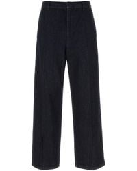Jil Sander - Blue Denim Wide-leg Jeans - Lyst
