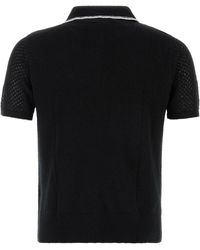 Ernest W. Baker Cable Knit Zip Polo in Black for Men | Lyst