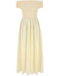 Amotea - Cream Stretch Nylon And Cotton Dora Dress - Lyst