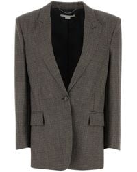 Stella McCartney - Single-Breasted Micro Houndstooth Blazer - Lyst