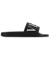 Valentino Garavani Black Rubber Slippers