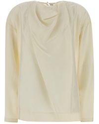 Carven - Ivory Silk Blouse - Lyst