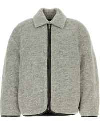 JW Anderson - Melange Light Grey Wool Blend Jacket - Lyst